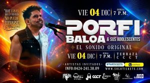 Porfi Baloa y sus Adolescentes ofrecerán un inolvidable concierto en la Terraza del CCCT